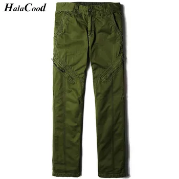 

HALACOOD New Design Casual Men Pants Quality Cotton Straight Trousers Fashion Business Solid Khaki Black Pants Men Plus Size 38