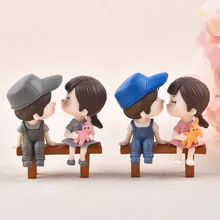 1 conjunto sweety amantes casal cadeira estatuetas miniaturas jardim de fadas gnome musgo dia dos namorados presente resina artesanato decoração para casa