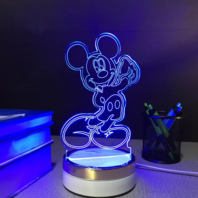 mickey 3d led night light 6 color