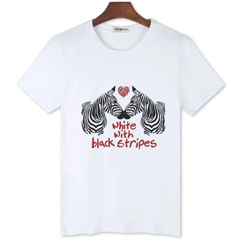 Мужская футболка с принтом BGtomato zebras крутая Летняя Повседневная в стиле хип-хоп