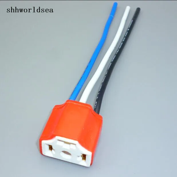 

shhworldsea 2PCS/lot Female Ceramic Headlight Connector Pigtail Plug Adapter Socket H4/9003/HB2