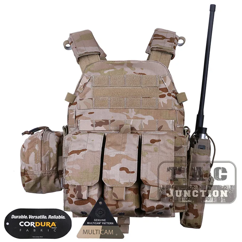 EmersonTactical страйкбол Жилет Модульный MOLLE LBT 6094A тарелка Перевозчик с Тройным Mag Чехлы и радио мешок, аксессуары мешок EM7440 - Цвет: MCAD