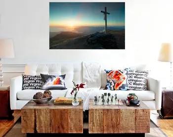 

print crosses at sunset Landscape painting Wall Art Picture modern home decor canvas Painting on Canvas art