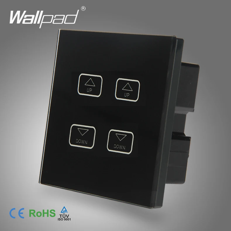 Интеллектуальный 4 банды Диммер Wallpad черный темпред стеклянный переключатель
