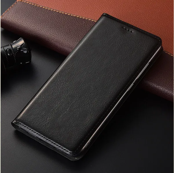 ND14 Genuine leather wallet phone bag for Xiaomi Redmi Note 7(6.3') wallet case for Redmi Note 7 Pro phone case with card slots - Цвет: Black