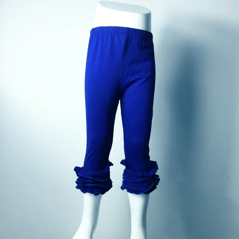 Hot Sale Girl capri Leggings Kids Cotton capri Pants with Ruffle Cute