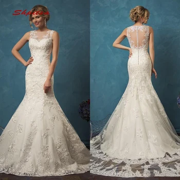 

Vintage Lace Mermaid Wedding Dresses Tulle Turkey Plus Size Bride Bridal Weding Weeding Dresses Wedding Gowns 2019