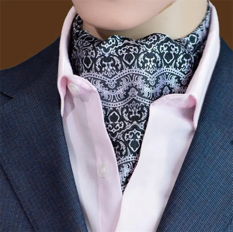 Covrlge Мужской винтажный галстук в горошек для свадьбы формальный Ascot Scrunch