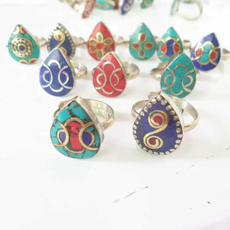 R227 Mix Wholesale Nepal Vintage Lovely Rings for Girl Cute Heart