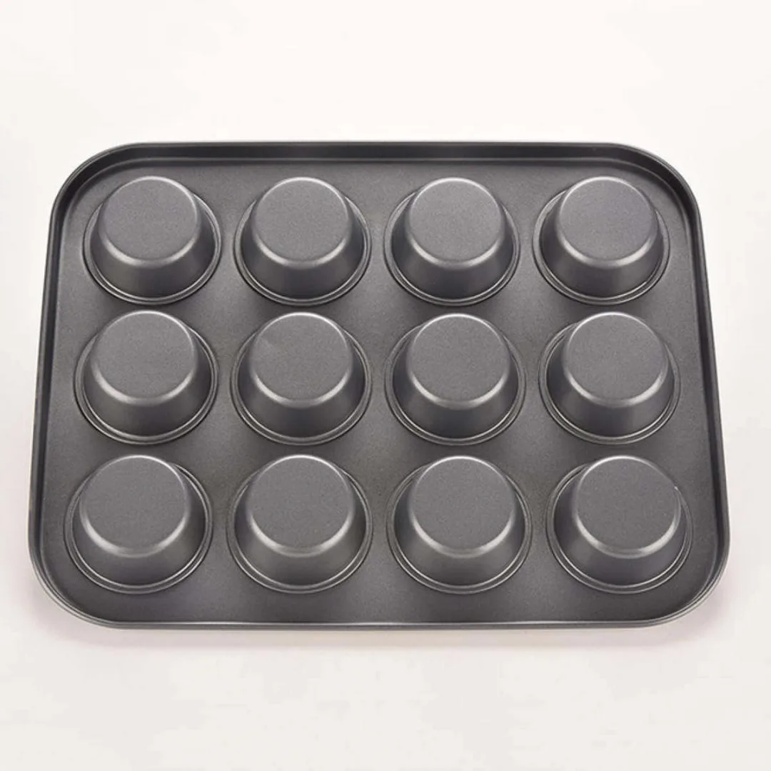 Nonstick Metal 12 Cups Muffin Cupcake Cake Bakeware Pan Tray Tin Mould Mold