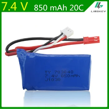 

10pcs/lot 7.4V 850mAh lipo battery For WLtoys V912 V262 V353B axis aircraft model aircraft batteries 703048 Li-po Battery 2S
