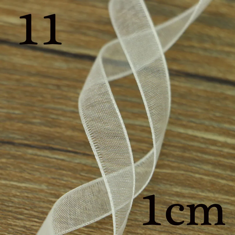 10мм25 Ярд/много шелковой пряжи двухсторонние прозрачные ленты для свадебного украшения подарочная упаковочная лента - Цвет: 11