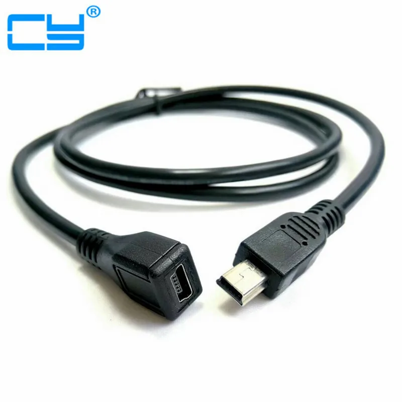 

Mini USB 5 pin Male to Female Data Sync Charger Extension Cable Applicable to the car recorder GPS Navigator 1m