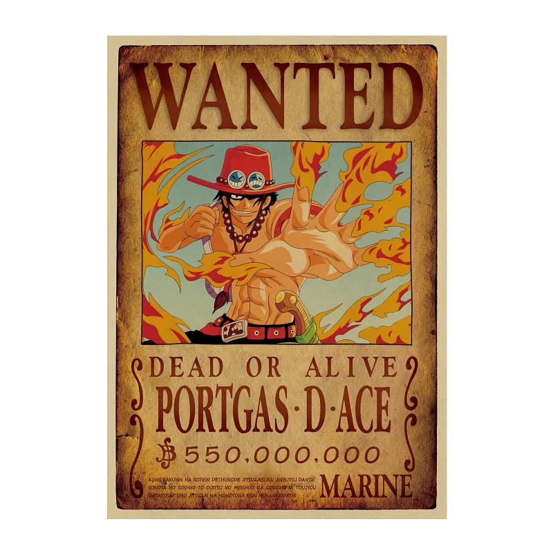 

ONE PIECE WANTED 85/Luffy Zoro Chopper/classic Japanese Cartoon Comic/kraft paper/bar Retro Poster/decorative painting 51x35.5cm