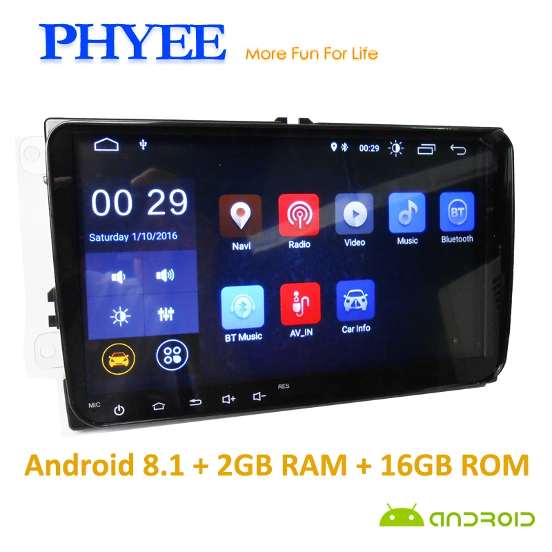 Best PHYEE 2 Din 9" VW Android 8.1 Autoradio Car Radio Stereo Bluetooth GPS Navigation Multimedia System for Passat Golf Polo Skoda 0 Best PHYEE 2 Din 9" VW Android 8.1 Autoradio Car Radio Stereo Bluetooth GPS Navigation Multimedia System for Passat Golf Polo Skoda 0