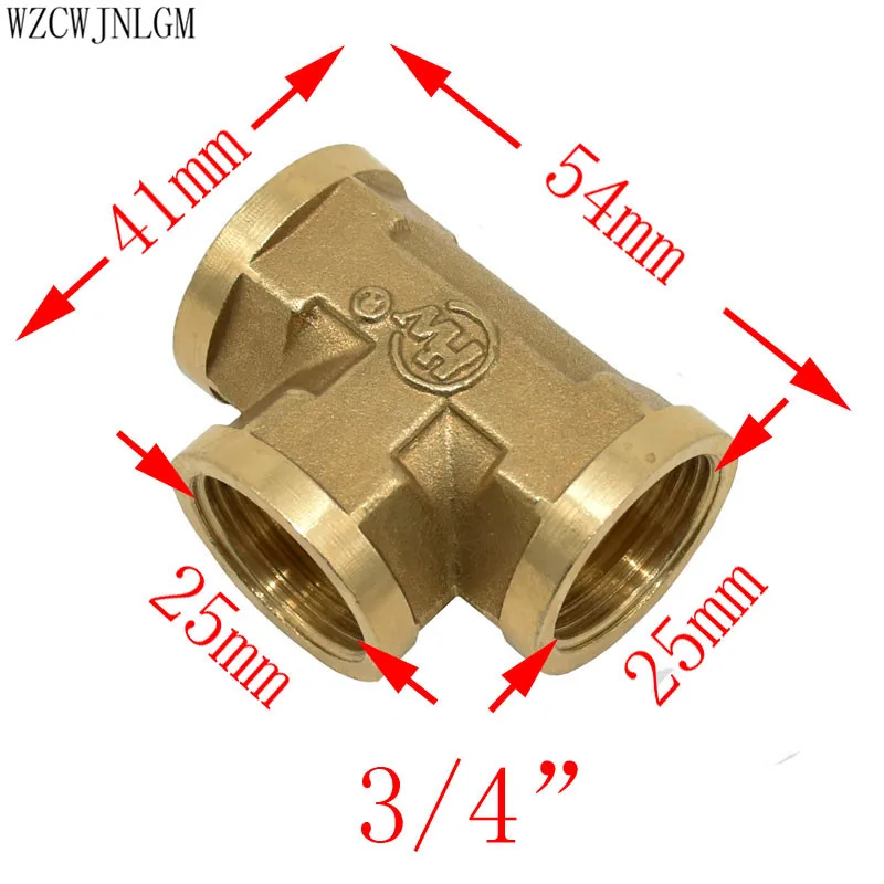 Тройник латунный Соединительный адаптер для соединителя воды 1/2 &quot3/4&quot BSP