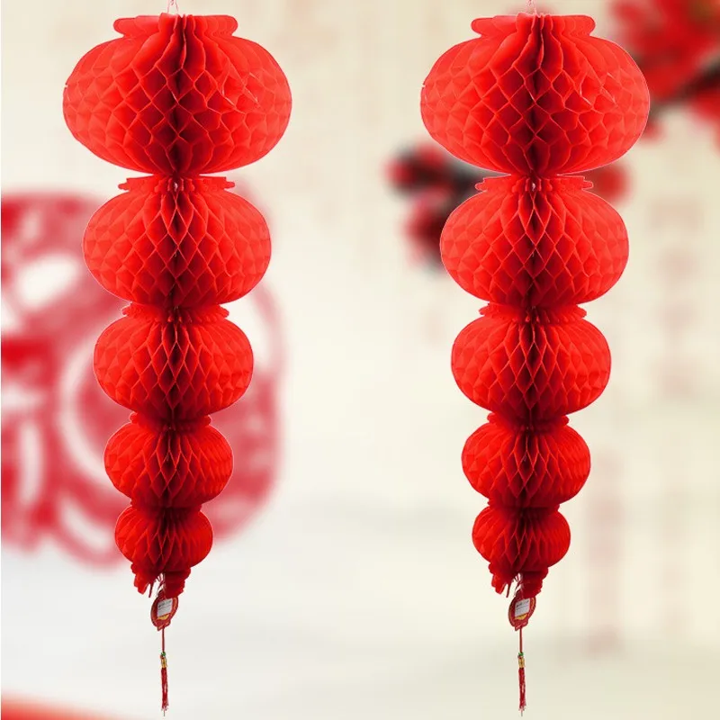 HAOCHU разные размеры китайские традиционные красные бумажные фонарики новогодние подвесные соты День рождения Свадьба Декор для банкета