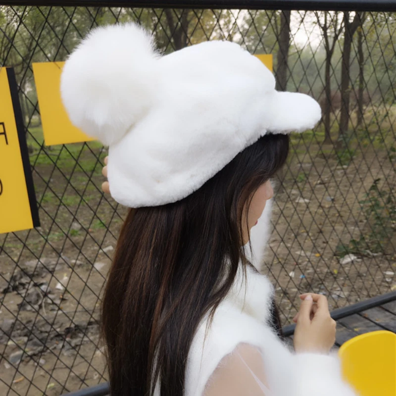 Корея Для женщин кепка газетчика теплые однотонные Цвет восьмиугольная Кепки Зима плотная Берет Hat для женщин большой помпон Кепка художника