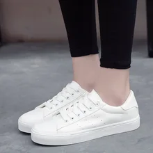 White Women Casual Shoes Brand Summer Skate Shoes Basket Femme Classic Trainers Lace-Up Chaussure Femme Flat Shoes No Logo