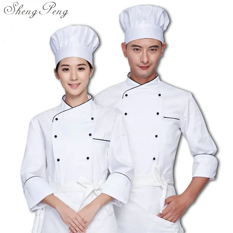 2018 new full sleeved chef service hotel working wear restaurant work