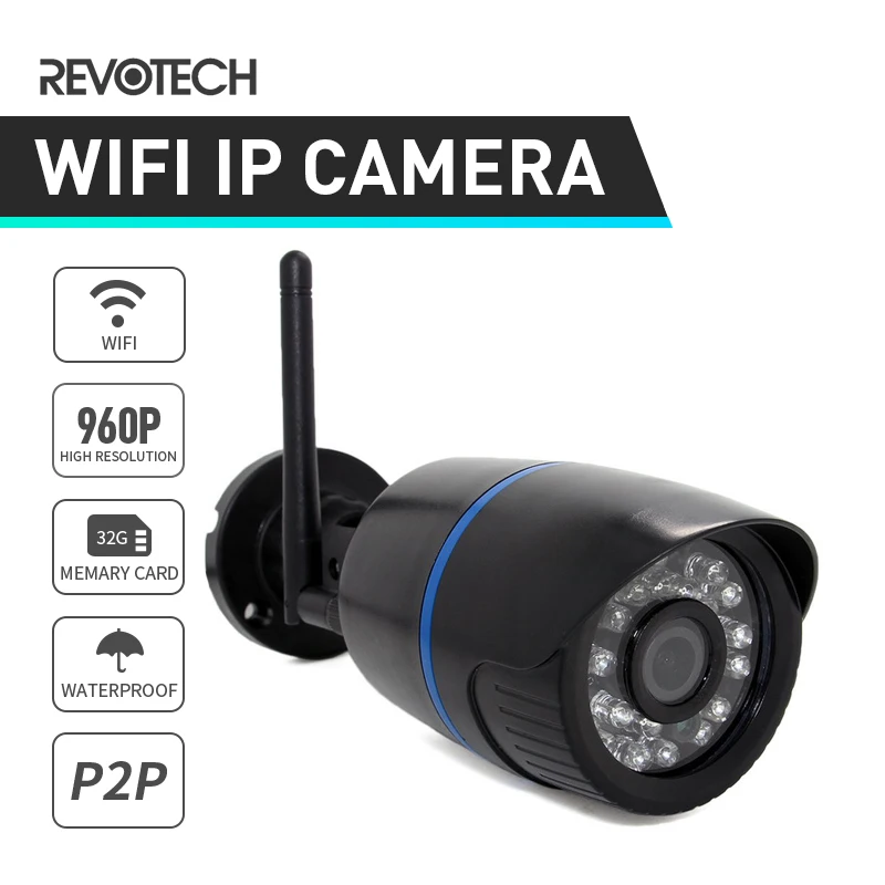 imágenes para WIFI y 32G de Memoria 1280x960 P 1.3MP Cámara IP 24LED impermeable Al Aire Libre Cámara de ONVIF P2P CCTV Seguridad de la Bala Negro Cam imágenes para WIFI y 32G de Memoria 1280x960 P 1.3MP Cámara IP 24LED impermeable Al Aire Libre Cámara de ONVIF P2P CCTV Seguridad de la Bala Negro Cam