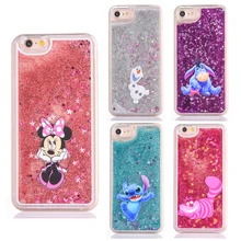 Cute cartoon glitter phone case for iphone 7 7plus 5 5s 6 6s plus 8 8plus X mickey Minnie Stitch Mermaid Liquid Quicksand Cover