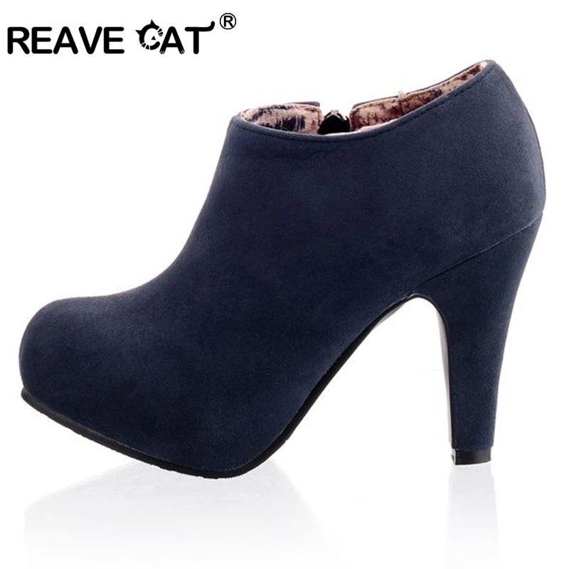 Женские ботильоны из искусственной замши REAVE CAT осенне весенние больших размеров