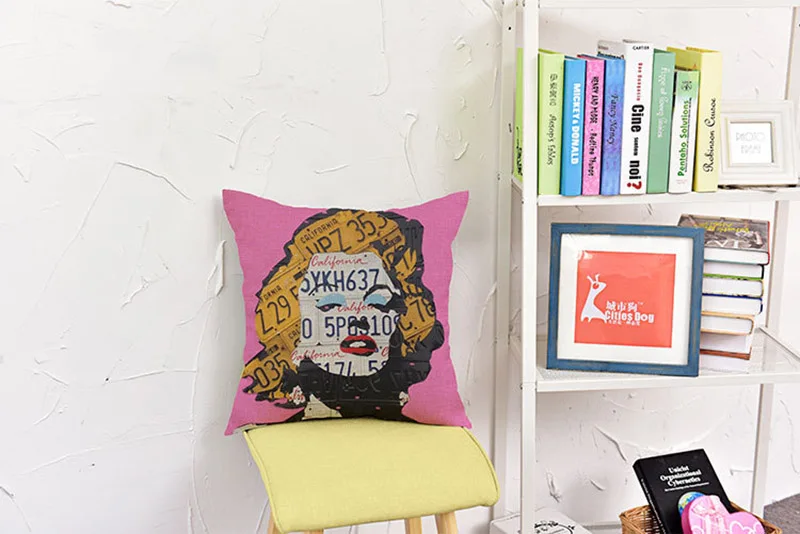17 видов конструкций Ретро Мэрилин Монро Подушка рисунок в стиле поп-арт льняная диванная подушка для кресла 18 дюймов квадратная подушка для гостиной