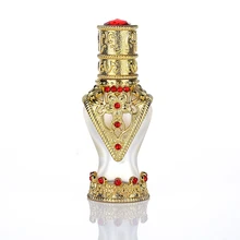 1 шт. 8 мл Ретро Золотой гравированный металлический и стеклянный пустой контейнер многоразового использования портативный Подарочный флакон для духов со стеклянным стержнем капля