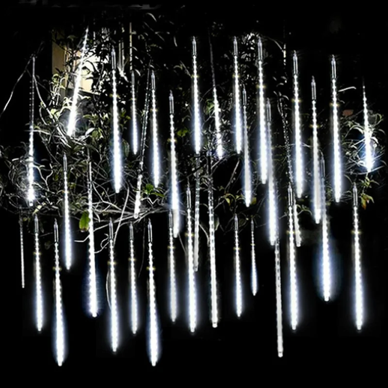 

Waterproof 50cm 8 Tube Holiday Meteor Shower Rain LED String Lights For Indoor Outdoor Gardens Xmas Christimas Party Decor Tree