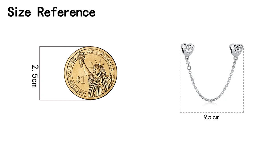 Подлинный 925 пробы Серебряный кубический циркон Микки Сердце безопасный Цепной Стопор талисманы fit Pandora Браслеты для женщин DIY ювелирные изделия