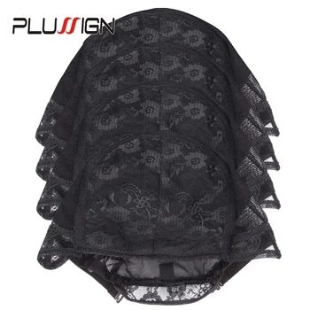 Plussign Hot Selling  Dome Cap For Wig Mesh Xl Wig Cap Hairnet Adjustable U Part Wig Caps Double Lace Net Caps 5Pcs