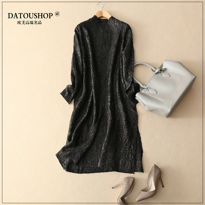 coffee Et D'été Printemps rouge Tranchée gris allumette Mince Pur Plissé Simple Nouvelles Le De Shi Drapé Lâche Femmes Manteau Livraison rose Tout Noir Tempérament Cardigan 51qdEwxEf