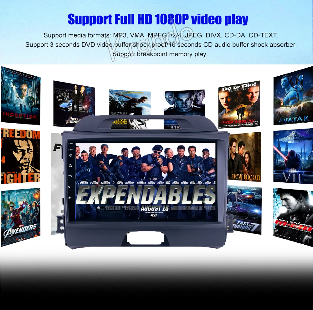 Excellent Krando Android 8.1 9" IPS Big Screen Full touch car Multimedia player for Kia Sportage 2008-2014 radio navigation system gps BT 10