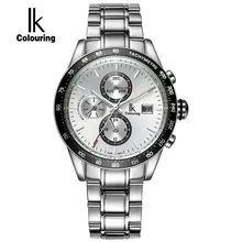 IK Colouring Men Watch Nail shape Scale Automatic Mechanical Multifunction Sub Dials month week 24hours Dial Sports Wristwatches