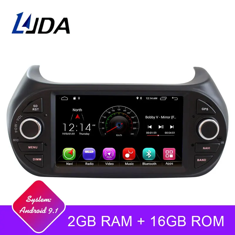 

LJDA 1 din Car Radio Android 9.1 Car Multimedia Stereo For Fiat Fiorino Qubo Citroen Nemo Peugeot Bipper WIFI GPS Navigation RDS