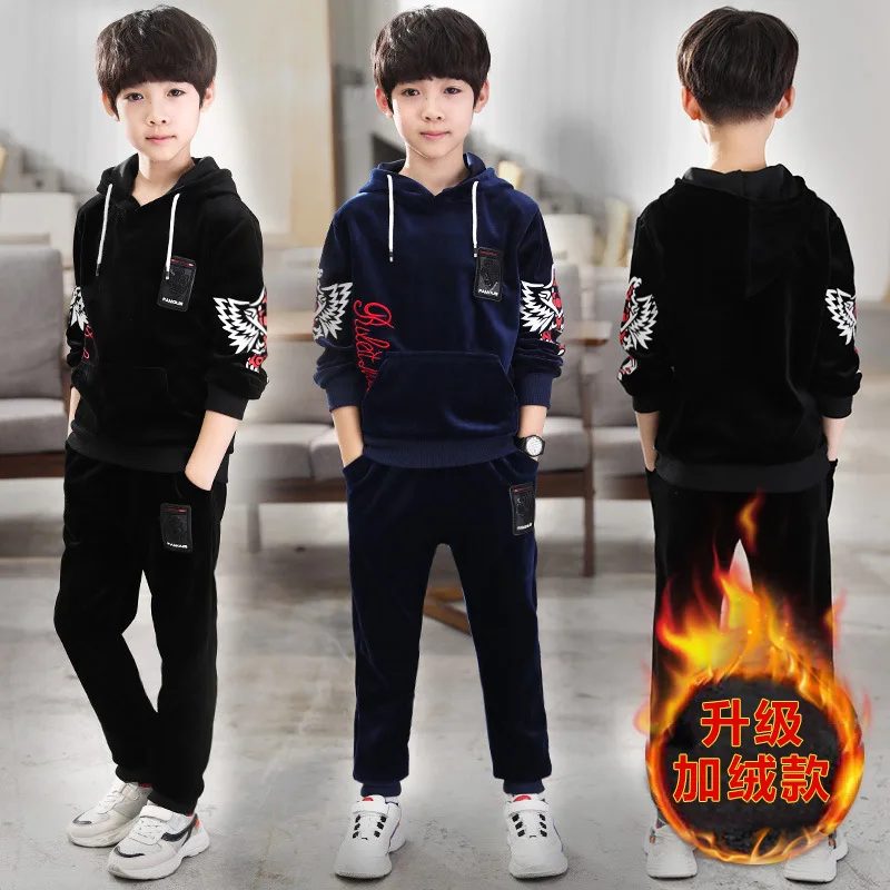 

Toddler Boy Clothes Set Thanksgiving Outfits Kids Clothing Christmas Clothes Hooded Outwear + Pant 2pcs Sports Suit 7 8 9 10 11