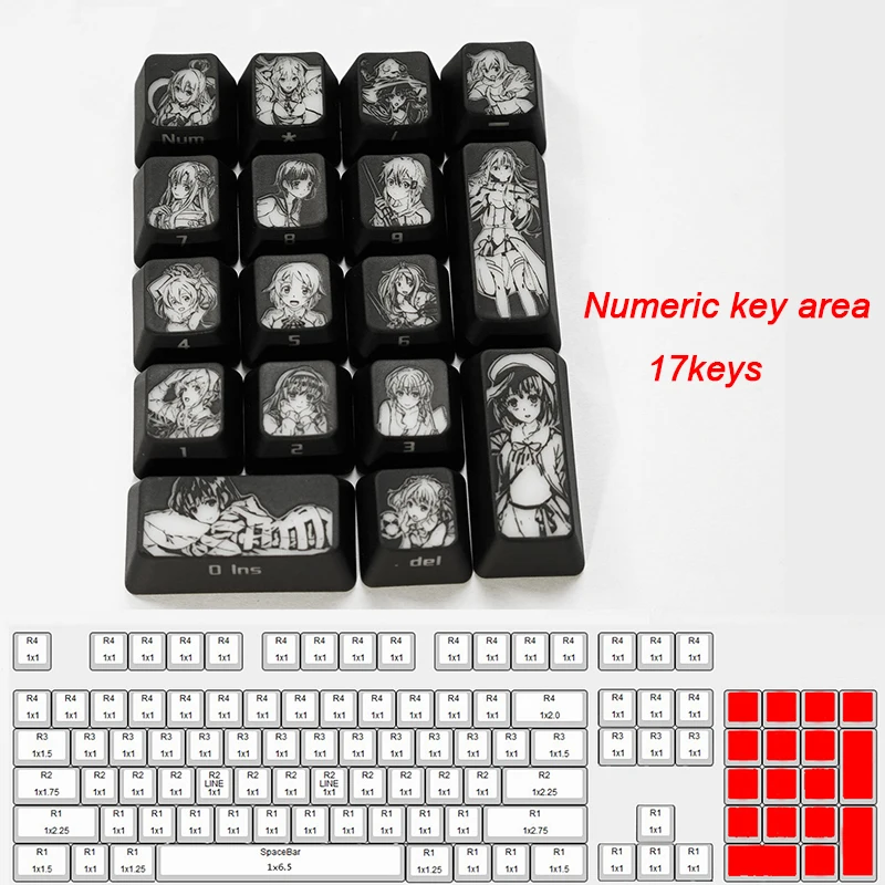 1 компл. На заказ комический ключ крышка s Механическая клавиатура полупрозрачный ключ крышка для K70 Black Widow Mx9.0 OEM высота - Цвет: model 4