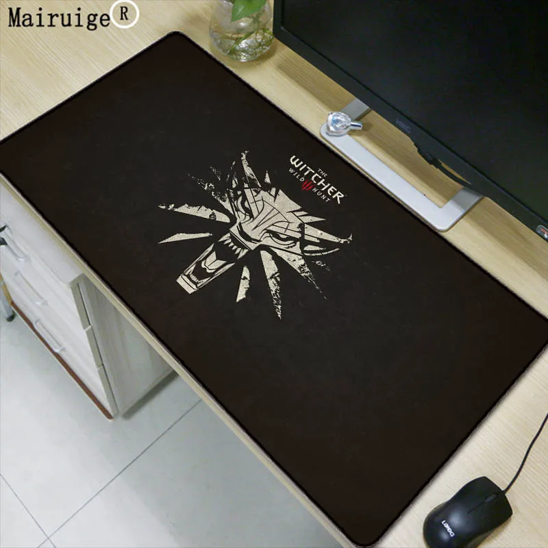 

Mairuige 80x40cm Gaming Mouse Pad Big The Witcher Wild Hunt Logo Large Size Table Soft Mousepad Desk Mat Latop Notebook For CSGO