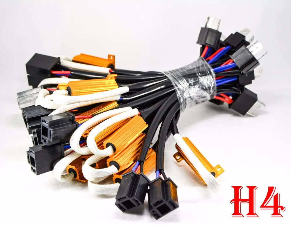 50 шт. Вт 6ohm Золотой плавкий предохранитель H4 HB2 9003 Hi/Low Beam HID Xenon Kit Canbus компенсатор