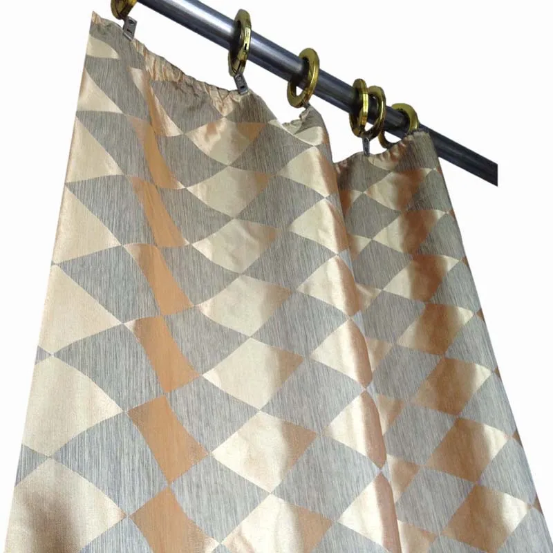 80cm 280cm Gold Jacquard Curtain Fabric Diamond Pattern Decorative