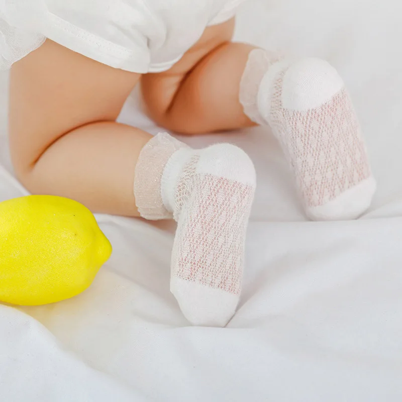 2 пара/лот; кружевные носки принцессы для новорожденных; Meia Infantil; летние сетчатые носки для маленького мальчика/девочки; носки до лодыжки для новорожденных
