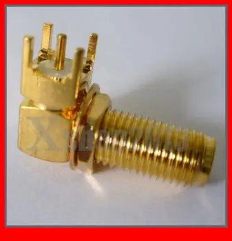 

10 pcs RF Coaxial Connector SMA female bulkhead PCB mount Right Angle