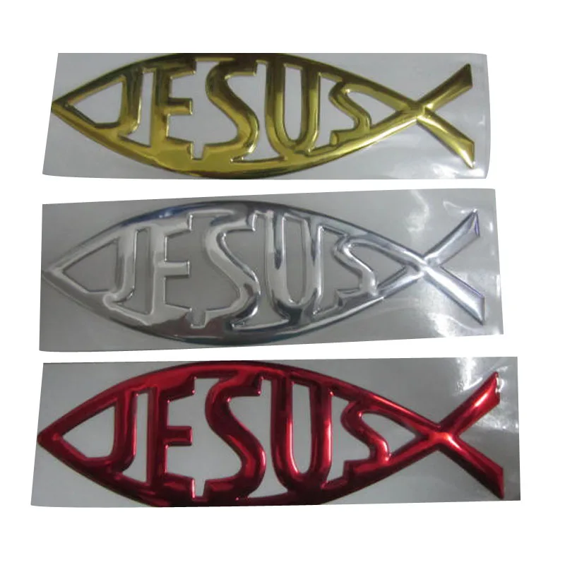 (10 pieces/lot) Wholesale 3d PVC Jesus Auto Car Stickers Decals Cool Wall Stickers Car styling