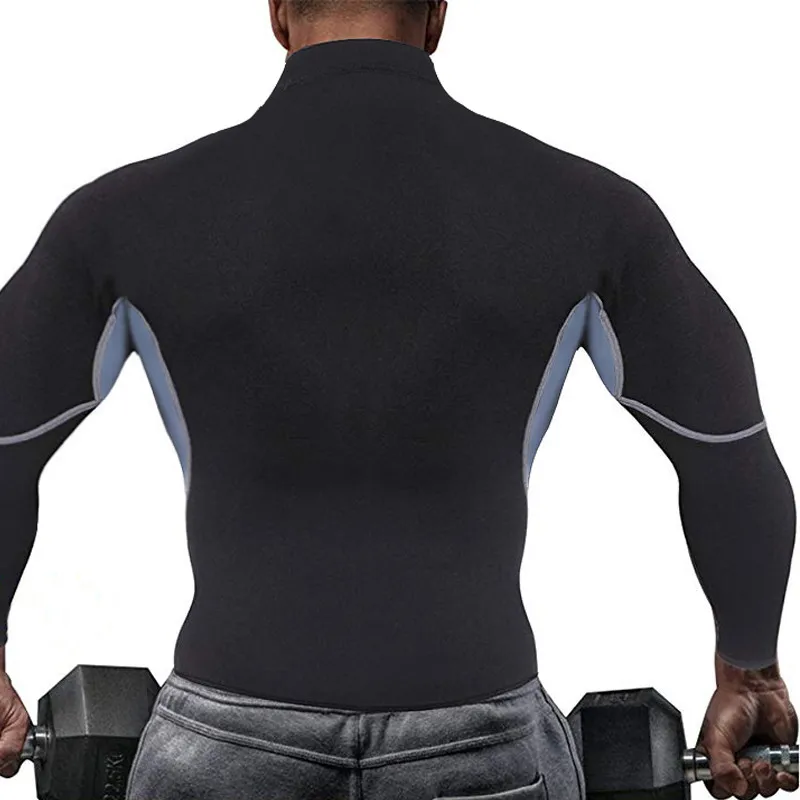 SEXYWG рубашки для йоги спортивный топ для мужчин, из неопрена корсаж с эффектом сауны тренажер для похудения Корсеты, корректирующие фигуру, утягивающие куртки для бега с длинным рукавом