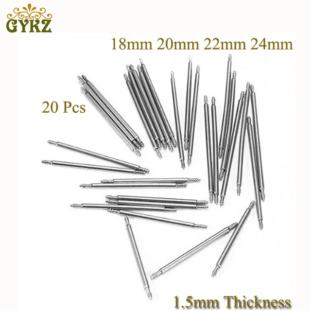 20pcs 1.5mm Stainless Steel Watch Band Strap Spring Bar Pins Repair