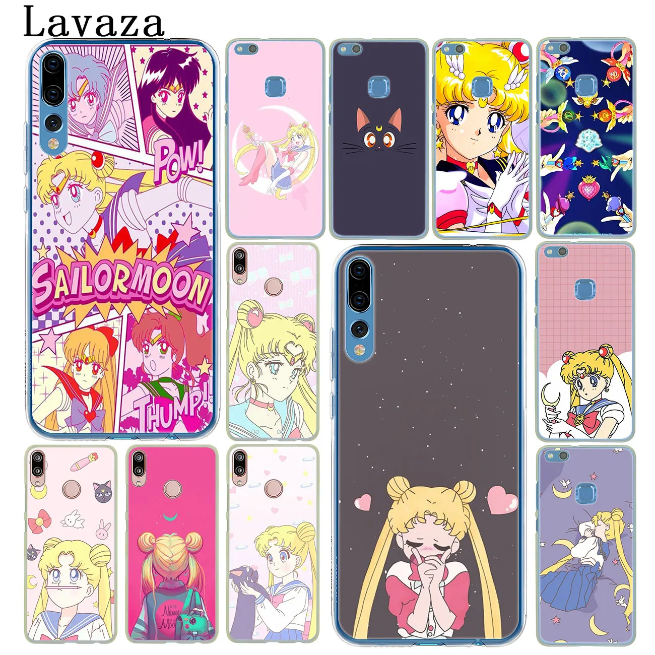

Lavaza Cartoon Sailor moon Anime Phone Case for Huawei P30 P20 Pro P10 P9 Plus P8 Lite Mini 2016 2017 P smart Z 2019 Cover