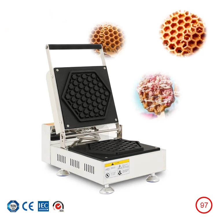 

110V 220V Commercial Electric Honeycomb shape Waffle Maker Machine Eggettes Puff Cake Iron Maker Machine Bubble Egg Cake Oven
