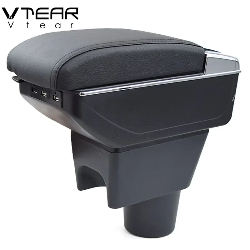 Vtear For renault duster armrest car USB Charging heighten Double layer
