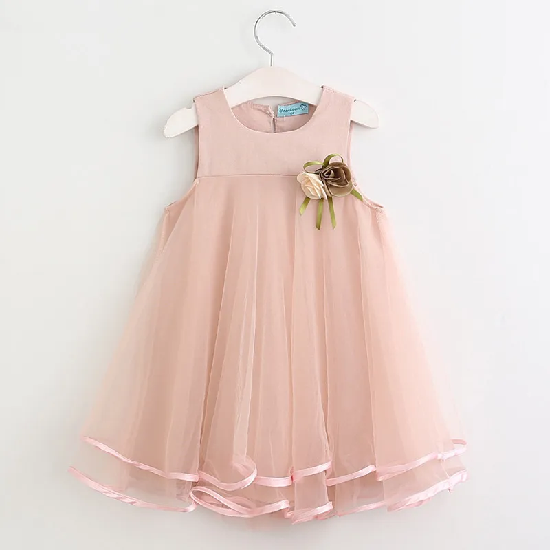 

HANQIYAHULI Baby Girls Dress 2019 Brand Princess Dress Sleeveless Embroidered Floral For Girls Clothes Party Dress 2-7Y Clothes